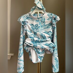 Janie & Jack Turquoise Tropical Tankini